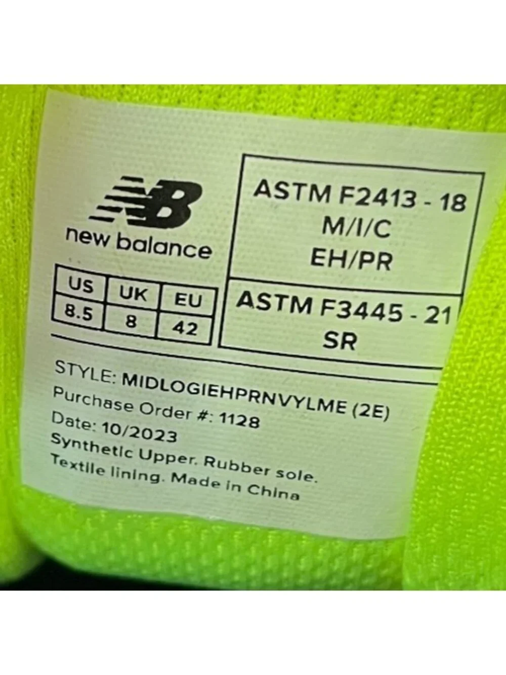 New Balance Logic Mens Size 8.5EE Navy White Composite Safety Toe Work Shoes